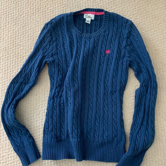 Lilly Pulitzer Blue Cable Knit Sweater - Picture 2 of 3